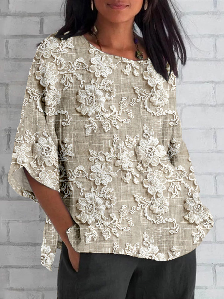 Selina | Retro Printed Blouse