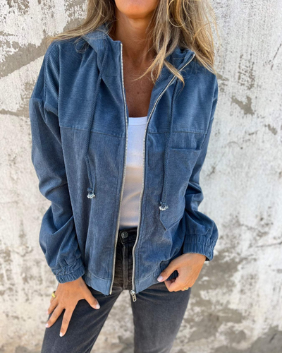 Lina | Corduroy Zip-Up Hoodie