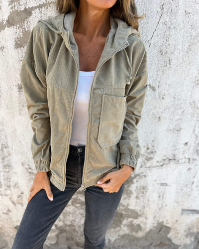 Lina | Corduroy Zip-Up Hoodie