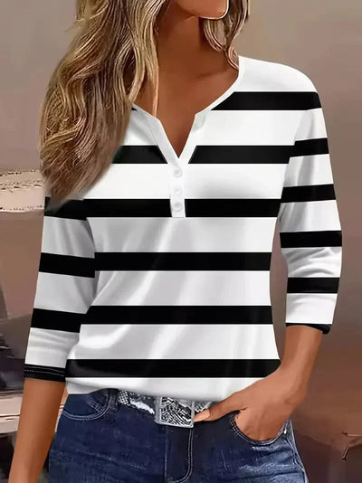 Hadley | Striped V-Neck Top