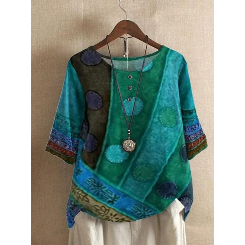 Amira | Vibrant Boho Print Top
