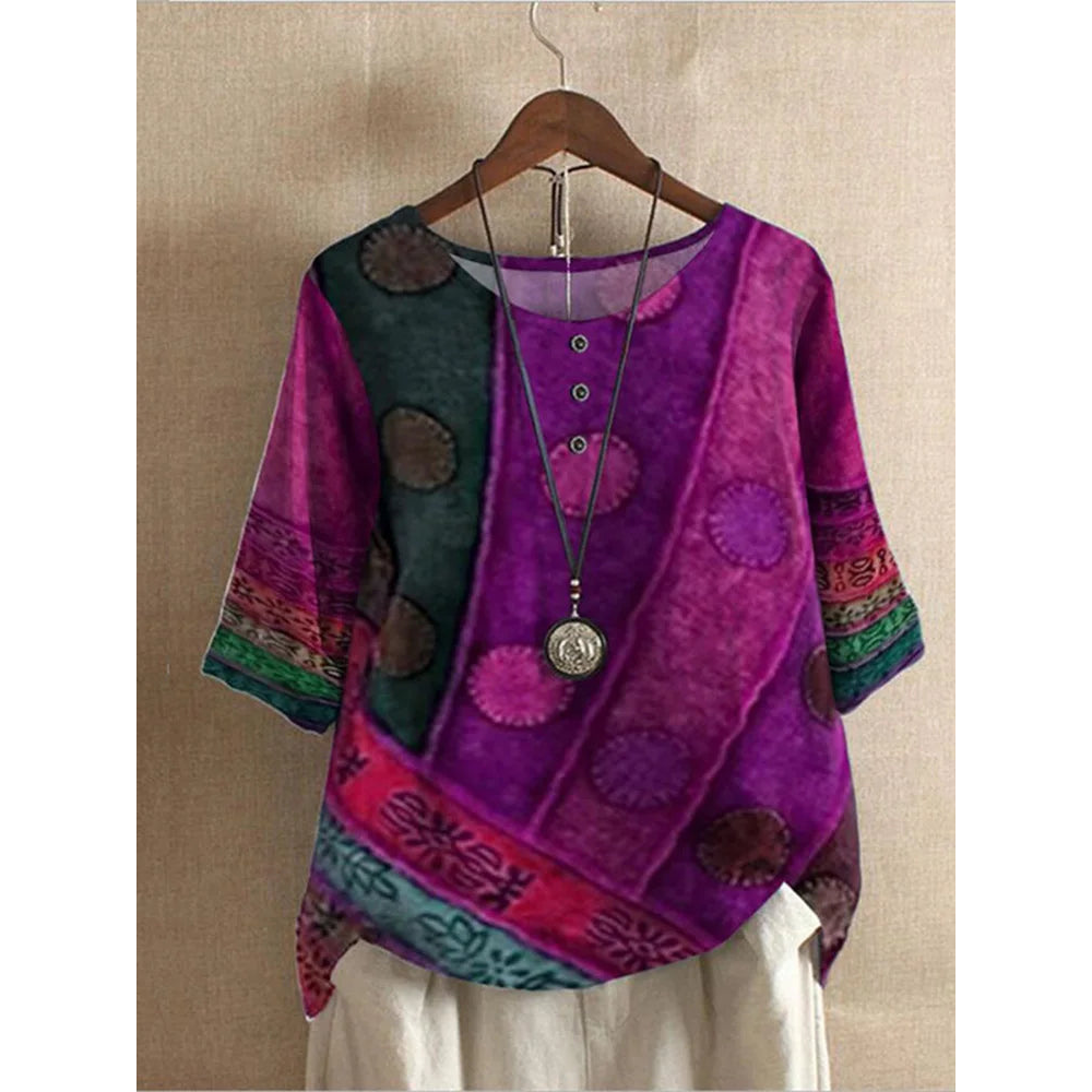 Amira | Vibrant Boho Print Top