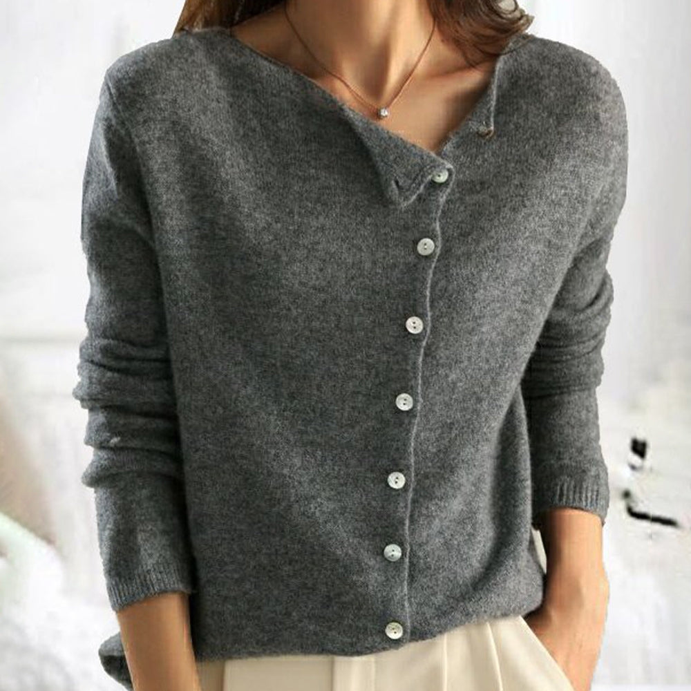 Elara | Asymmetric Button-Up Cardigan