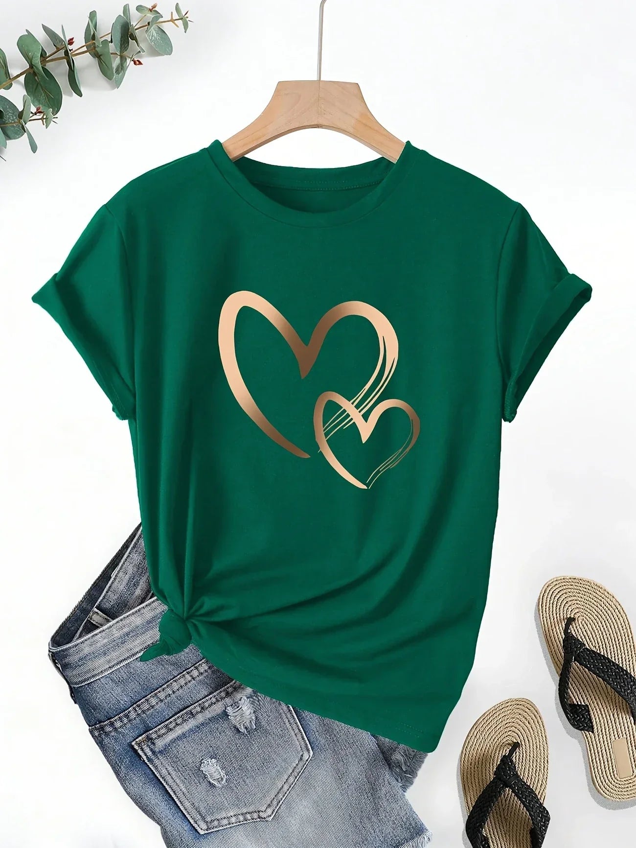 Luna | Heart Print Tee with Everyday Charm