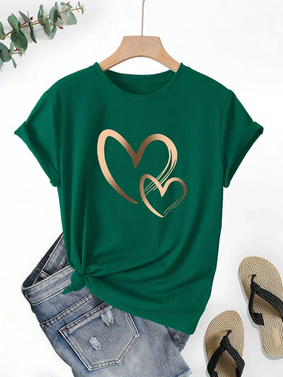 Luna | Heart Print Tee with Everyday Charm