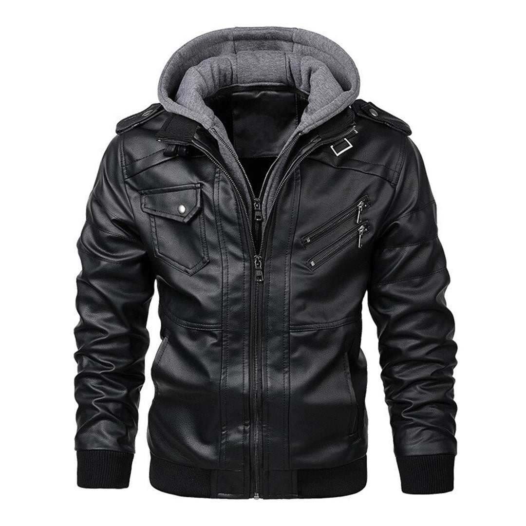 Nikolai | Modern Leather Hoodie Jacket
