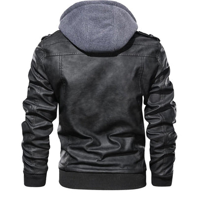 Nikolai | Modern Leather Hoodie Jacket