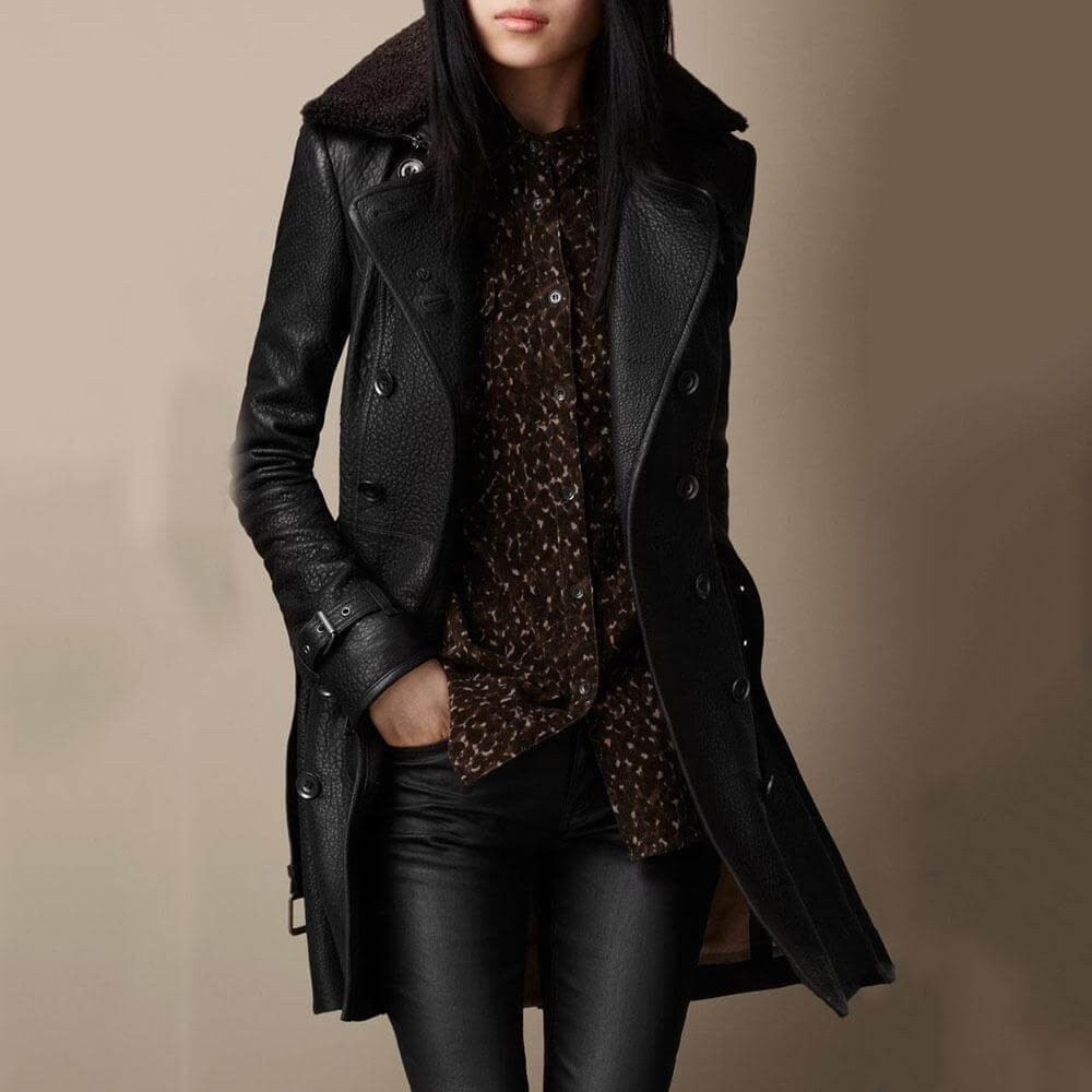 Clara | Sleek Feminine Leather Coat