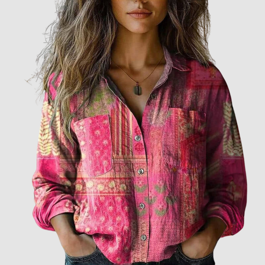Selene | Retro Printed Blouse