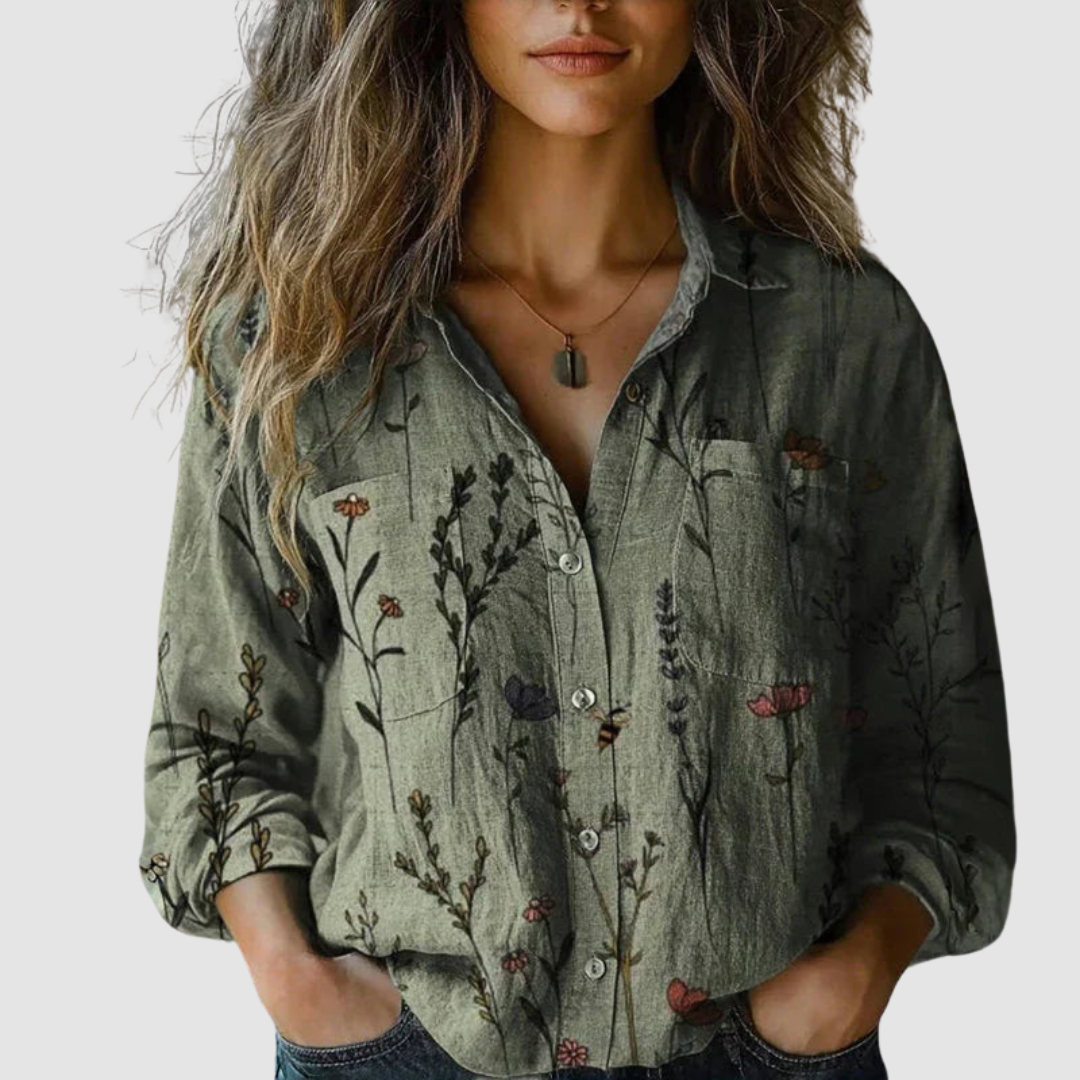 Selene | Retro Printed Blouse