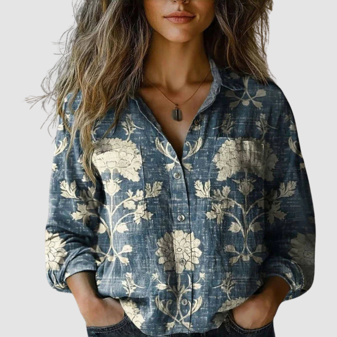 Selene | Retro Printed Blouse