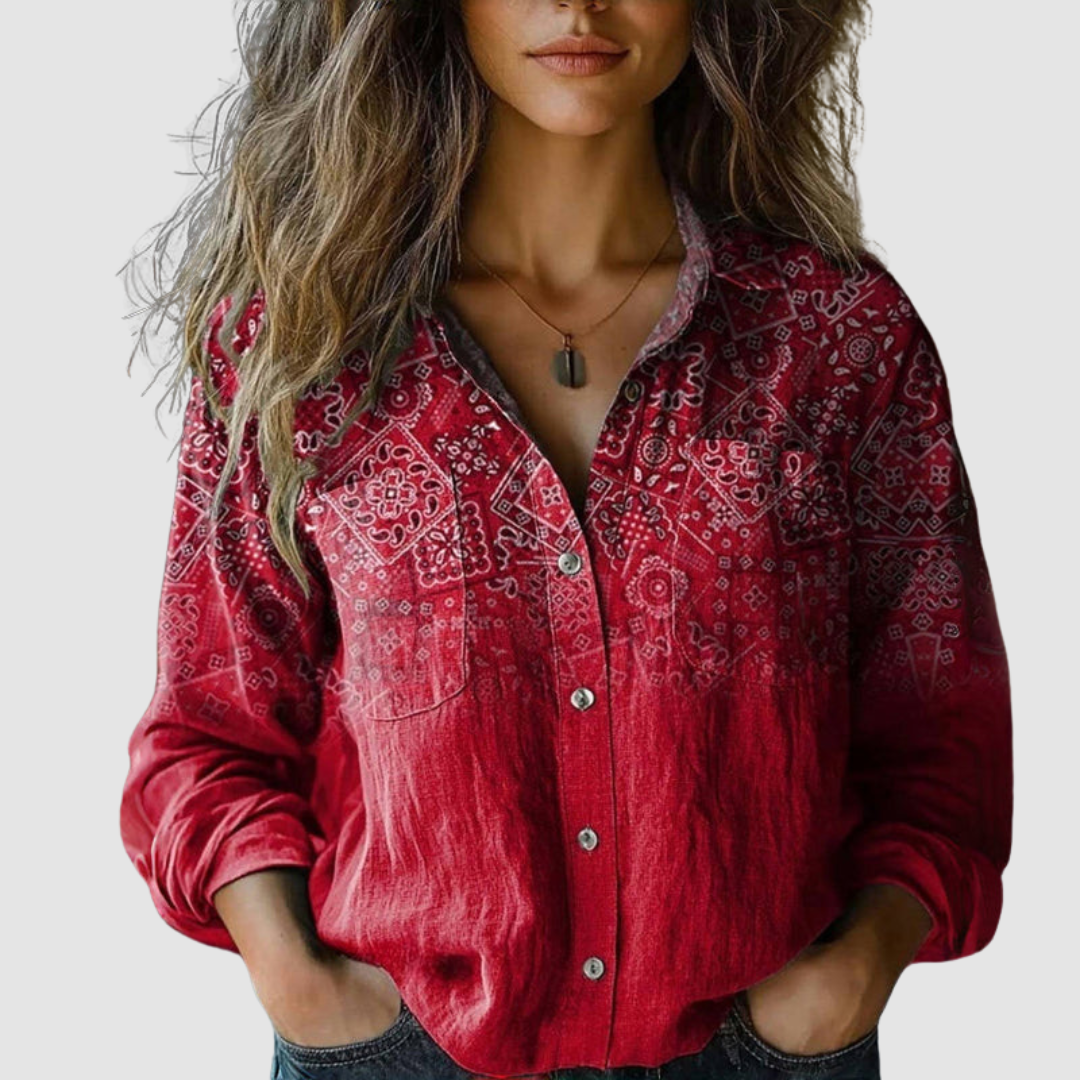 Selene | Retro Printed Blouse