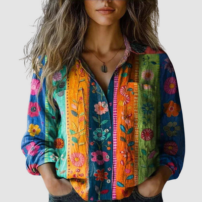 Selene | Retro Printed Blouse