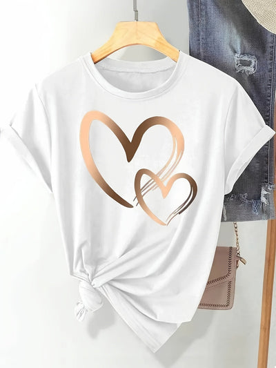 Luna | Heart Print Tee with Everyday Charm
