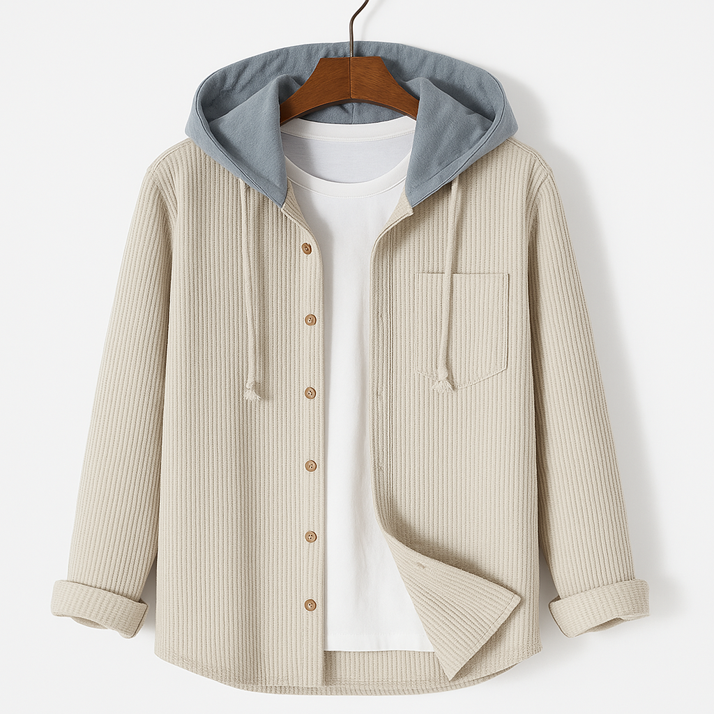 Bruno | Textured Corduroy Hoodie with Relaxed Fit
