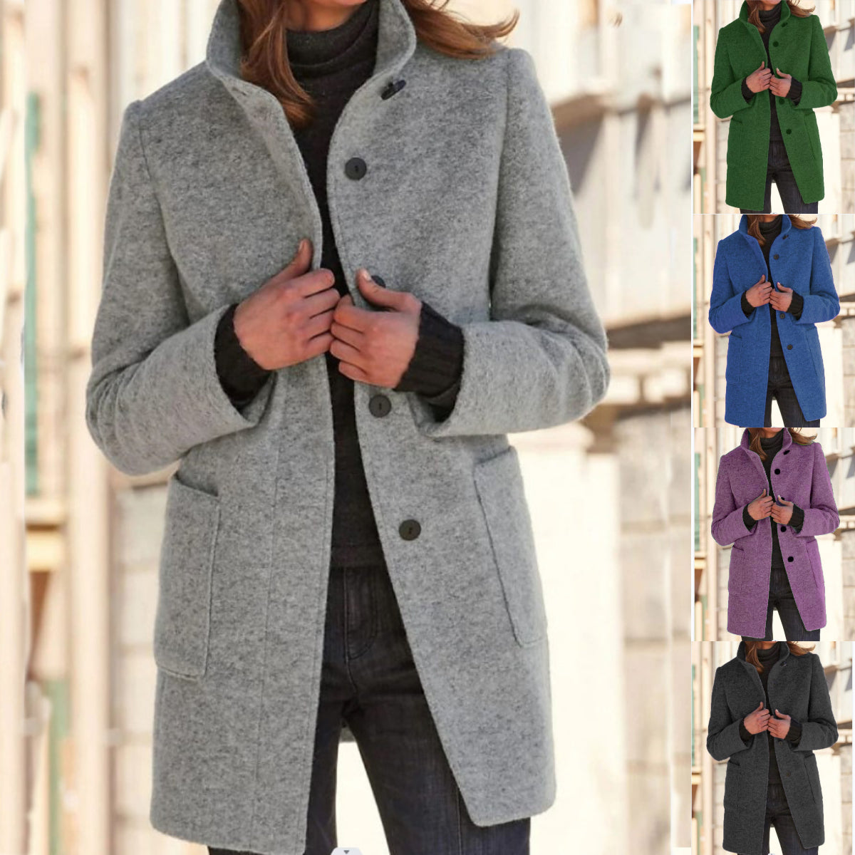 Margot | Retro Button Wool Coat