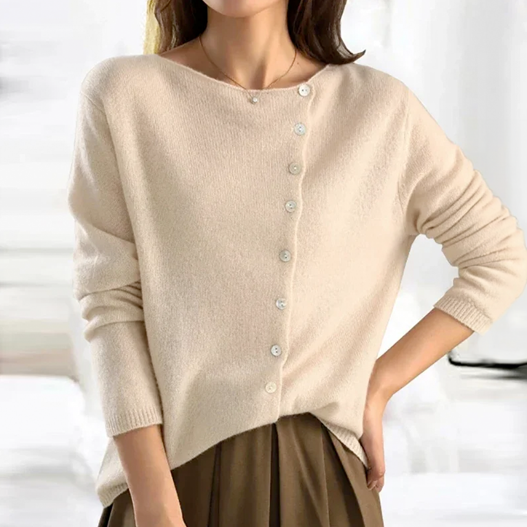Elara | Asymmetric Button-Up Cardigan