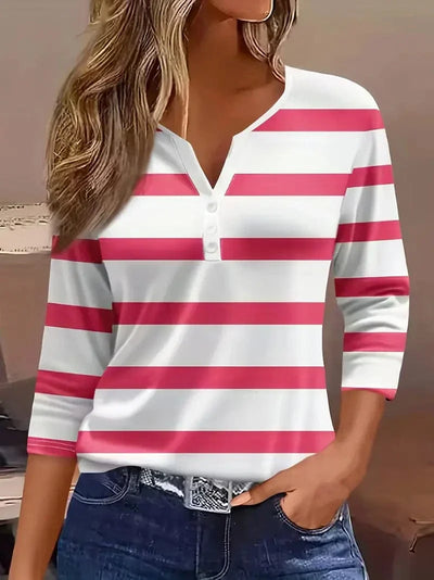 Hadley | Striped V-Neck Top