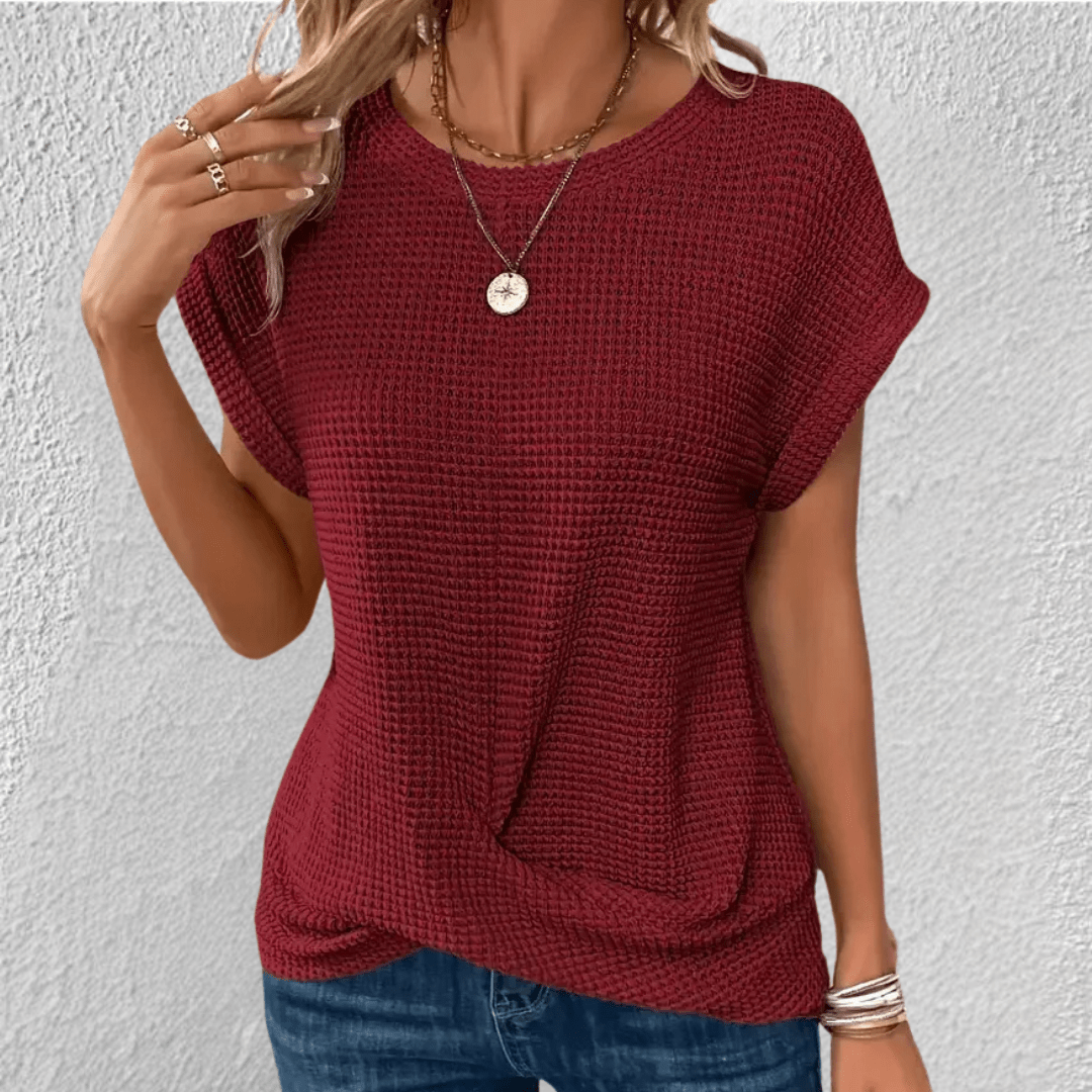 Aubrey | Tummy Control Waffle-knit Top