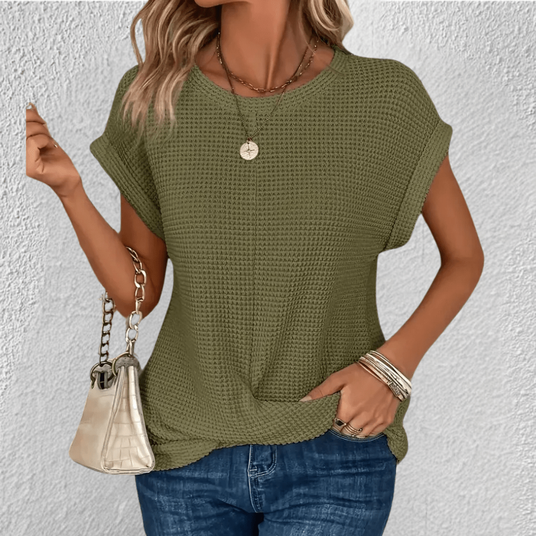 Aubrey | Tummy Control Waffle-knit Top