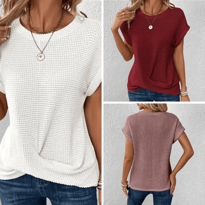 Aubrey | Tummy Control Waffle-knit Top