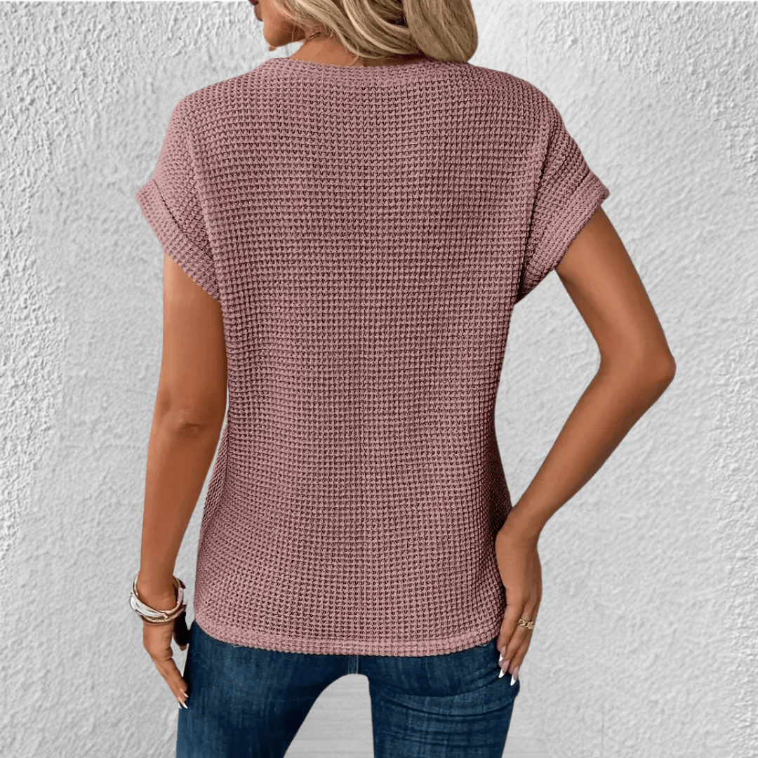 Aubrey | Tummy Control Waffle-knit Top
