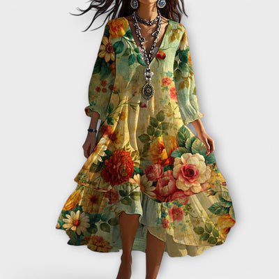 Sienna | Boho V-Neck Maxi Dress