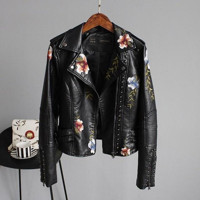 Mila | Embroidered Leather Elegance